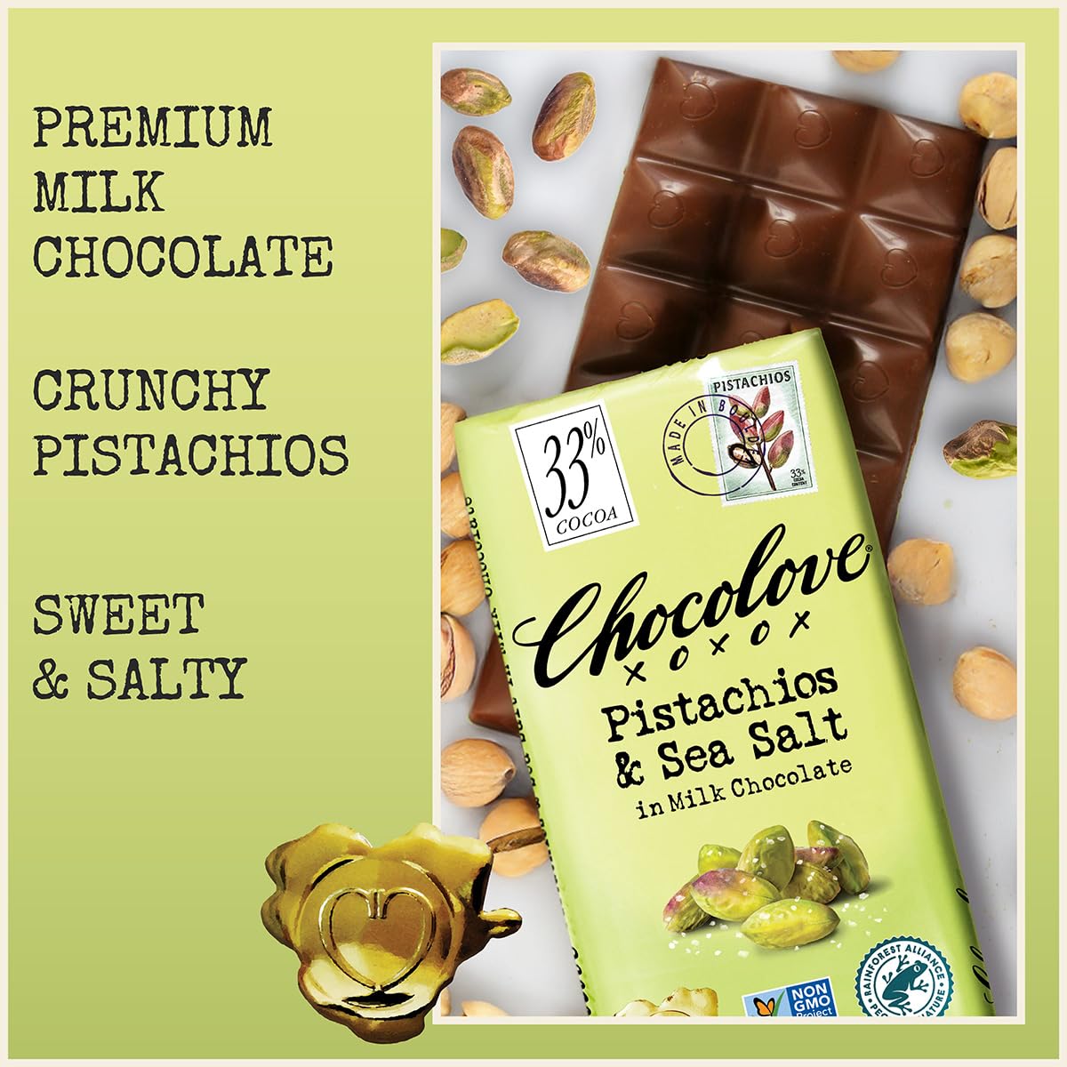 Amazon.com : Chocolove Pistachios & Sea Salt in Milk Chocolate